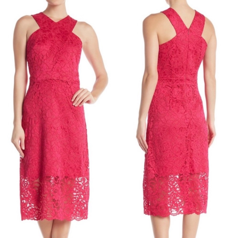 NWT Sam Edelman pink lace halter dress